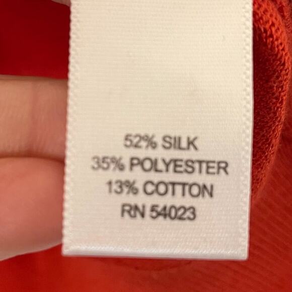Banana Republic Silk Blend Carpe Diem Crew Long Sleeve Bitter Orange Sweater, M - Picture 6 of 9
